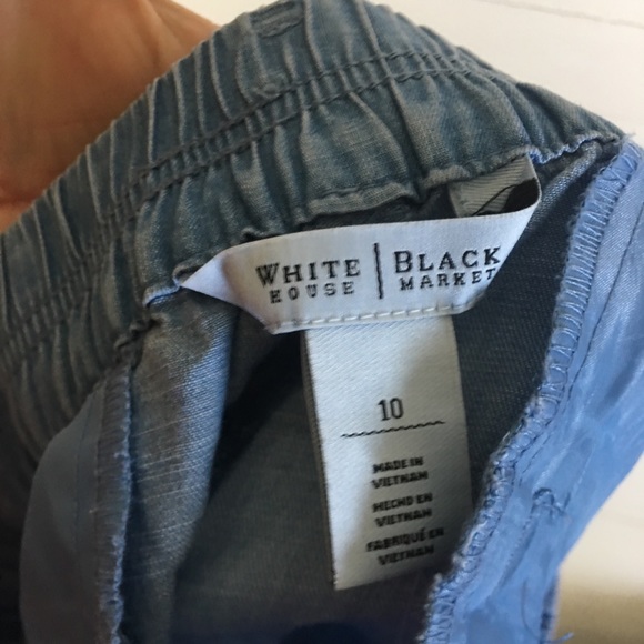 White House Black Market Chambray Belted Shorts - Picture 5 of 8
